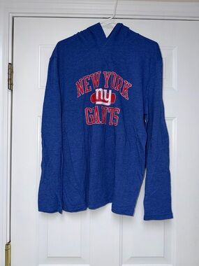NFL Blue New York Giants Hooded Long-Sleeve Pullover